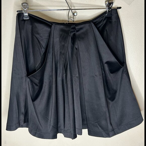 SHULAMI Black Pleated Schoolgirl Short Mini Skirt with Pockets Size SMALL - Picture 1 of 6